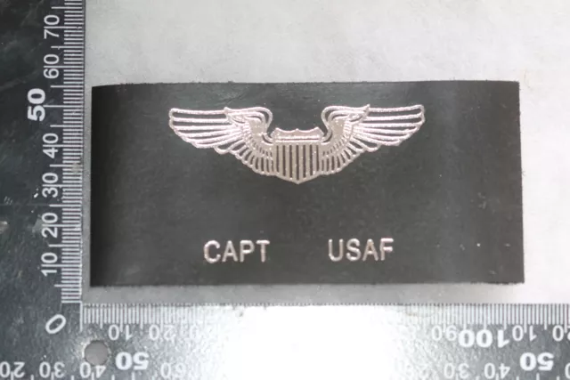 Us Airforce Air Force Captain Leather Uniform Name Patch Usaf