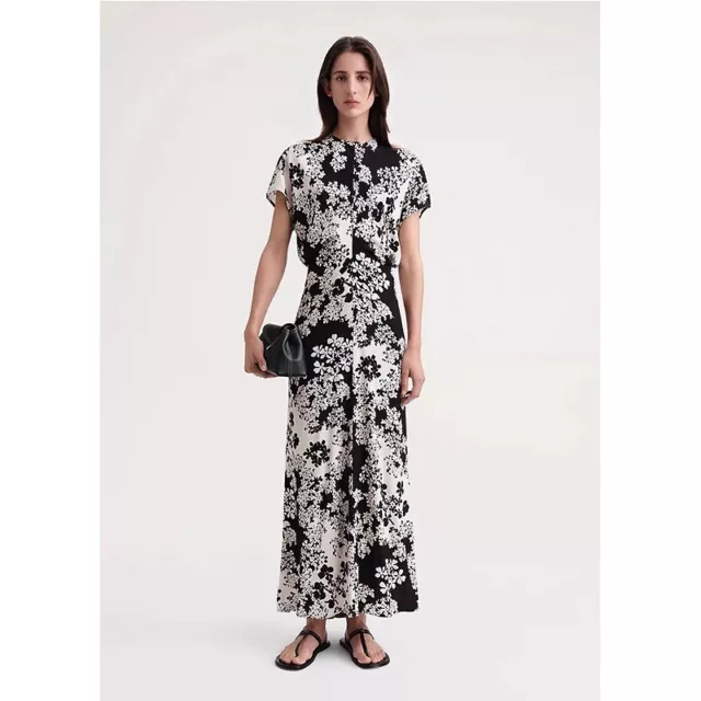 Toteme Women's Slim Print Mid Length Dress