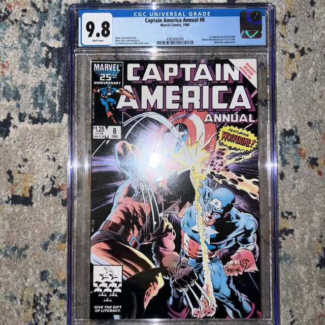 CAPTAIN AMERICA ANNUAL #8 CGC 9.8 White Pgs Classic Mike Zeck Wolverine Cover