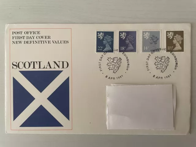 Post Office First Day Cover - New Definitive Values - Scotland