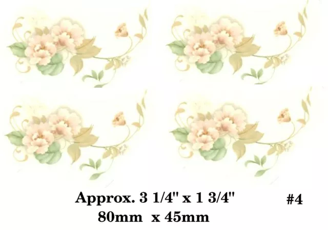 Ceramic decals PEACH-COLOURED FLOWERS Floral Spray VARIATIONS Waterslide  PD20