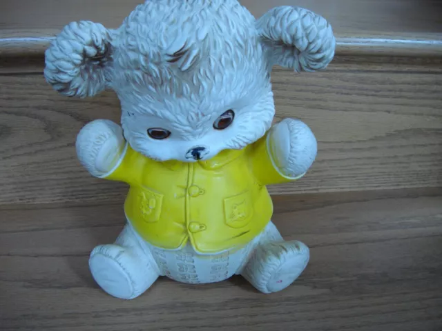 EDWARD MOBLEY 1962 Rubber Buster Bear Yellow Shirt Toy 10” Eyes Brown VINTAGE