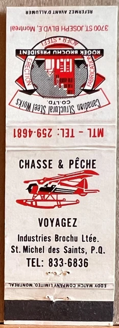 Canadian Structural Steel Works Montreal Quebec Canada Vintage Matchbook Cover