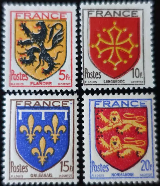 Frankreich Briefmarke Wappen Von Provinzen N° 602/605 neuer Stempel MH