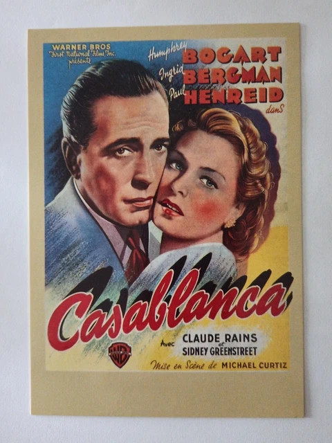 Casablanca Humphrey Bogart Ingrid Bergman Zreik 10 Movie Postcard