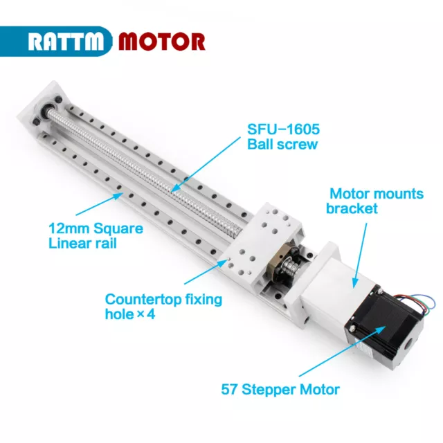 【DE】Linear Guide Stage Rail 100mm-600mm CNC Motion Actuator&Nema23 Stepper Motor 3