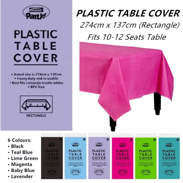 Wedding Party Plastic Table Cloth Table Cover Cloths Birthday Large Tablecover