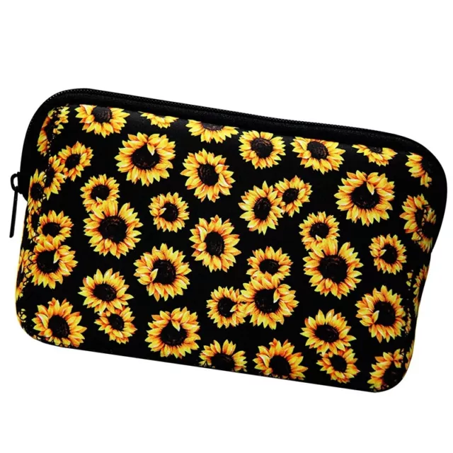 3X(Tournesol Floral Maquillage Sac ÉTanche Doux NéOprèNe  Sac Zippé Pochett2580