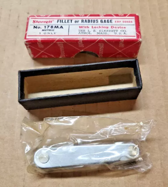 New unopened L.S. Starrett 178 MA Metric Fillet or Radius Gage