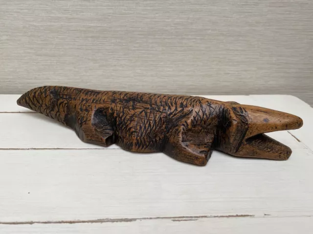 Vintage Carved Wooden Crocodile