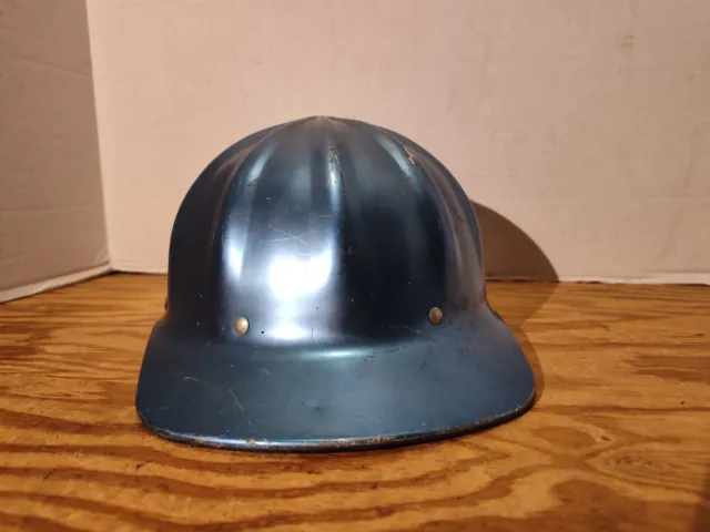 Vintage FibreMetal SuperLite Blue Aluminum Hard Hat