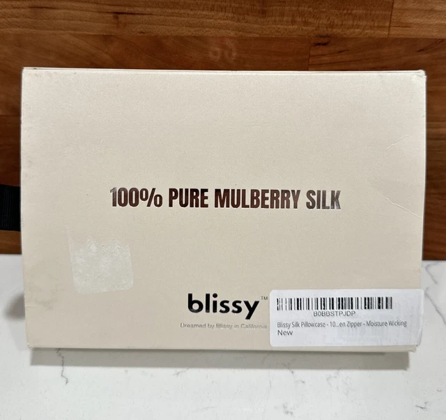 NEW BLISSY 100 Pure Mulberry Silk Pillowcase King 22 MOMME White £53
