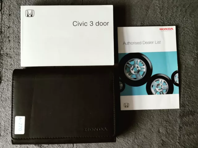 Genuine Honda Civic 3 Door 2003-2005 Owners Manual Handbook Wallet Pack A-270