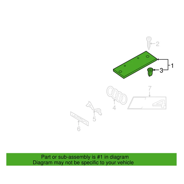 GENUINE OEM REAR License Plate Bracket For Audi A4 A5 Quattro S4 S5