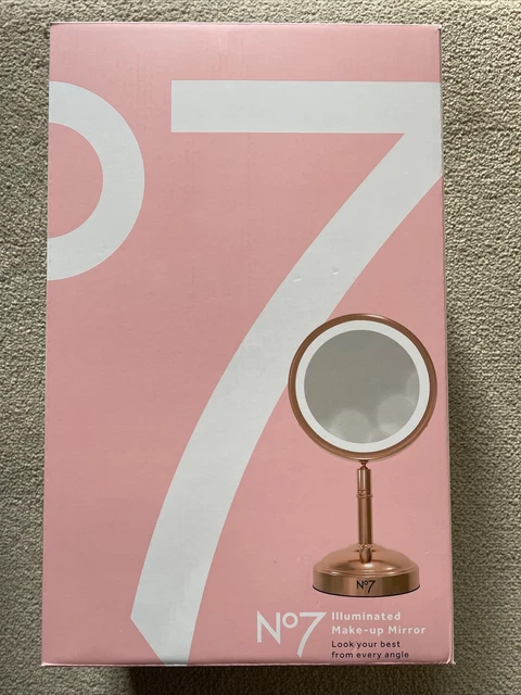 No7 Roségold ~ beleuchteter Make-up-Spiegel ~ brandneu & versiegelt