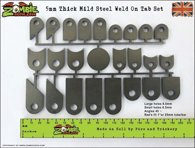Custom Bike Build. 24 X WELDING TAB SET. 5mm Bobber. Cafe
