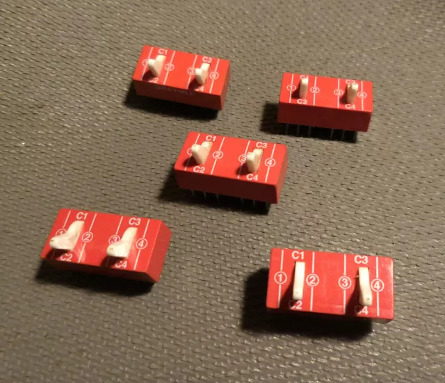 5 Grayhill Toggle 2 DPDT DIP Switch 2 Double Pole Double Throw Switches Five Pcs