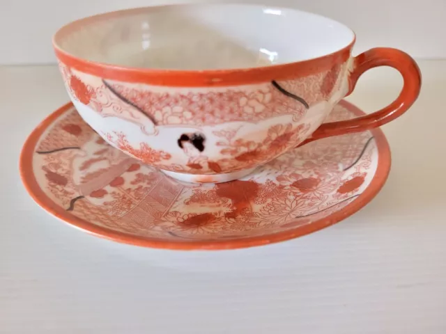 Japanese Eggshell Porcelain 1 x Tea Cup & Saucer Set Rare Vintage 1920-1940s