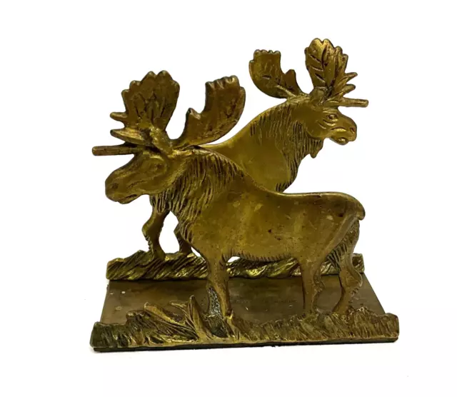 Vintage Brass Desk Letter Napkin Holder Loyal Order of Moose Appreciation Award