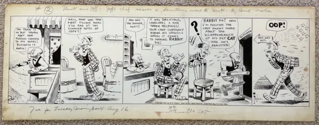 MUTT AND JEFF Daily Strip Original Art 1927 / Bud Fisher