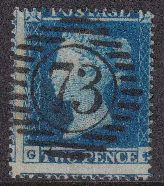 QV SG19 2d Deep Blue Plate 4 WMK Small Crown Perf 16 Fine USED