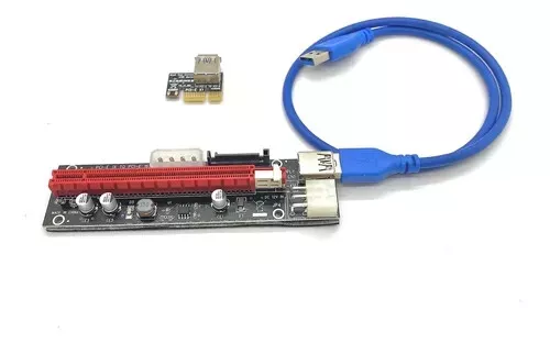 Pack Riser Cable VER.SU-103E PCI-E 16x to 1x Powered Riser Adapter USB CARD