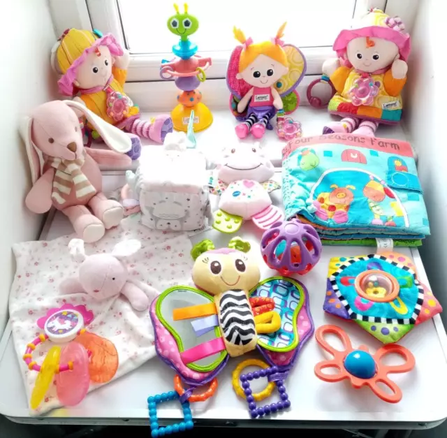 Bundle Baby Girl Sensory Toys Soft Toys Clothbook Rattles Lamaze Mamas & Papas