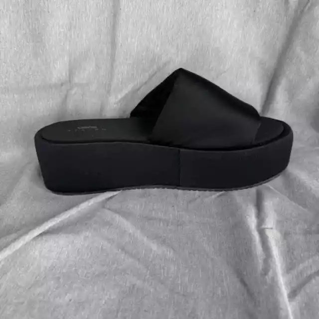 Women's Black Platform Slip On Sandals Size 9