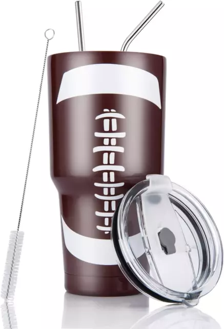 30Oz Football Tumbler Double Wall Stainless Steel Vacuum Insulated Tumbler Cup T
