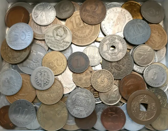 Münzen Sammlung 400g Aus Aller Welt Mit Deutsches Reich Konvolut Lot Nachlass