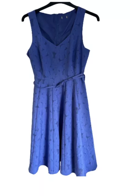 M&co Cornflower Blue Sleeveless MIDI Dress Size 12 (C181)