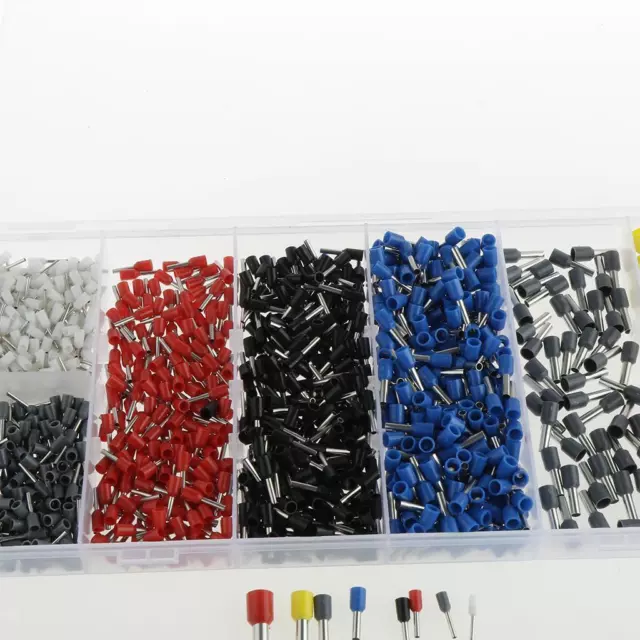 Set of 1200 Assorted Alloy Wiring Ferrules Terminals 3