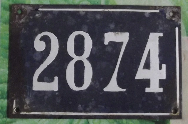 Grande Old Black French House Number 2874 Door Gate da Parete Piatto D Metallo+