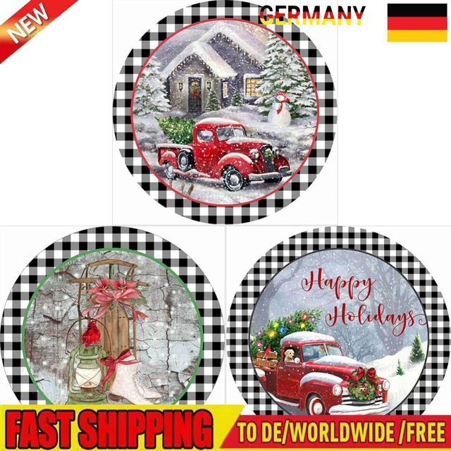 5D DIY Full Round Drill Diamond Painting Kit Christmas Wreath Wall Art Craft
