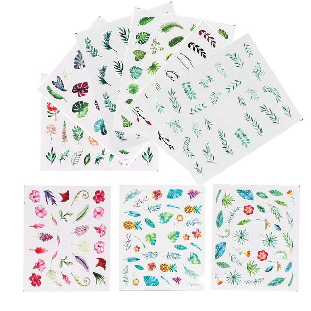 Autocollants pour ongles Art de la fleur et de la feuille Eau Autocollant