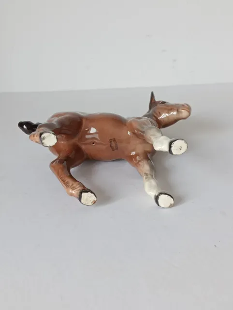 (647) Vintage Beswick Shire Foal # Large # Chestnut Brown Gloss 3
