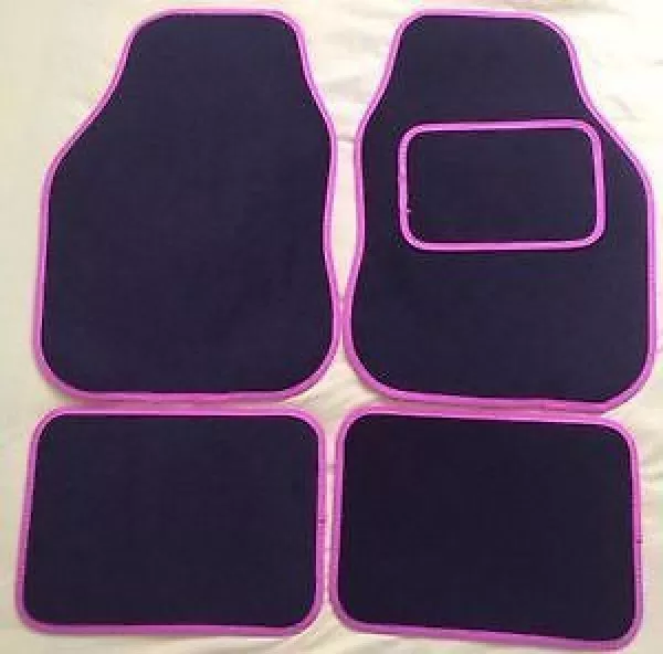 Universal Car Van Taxi Truck Pink Trim Edge Car Floor Mat Set