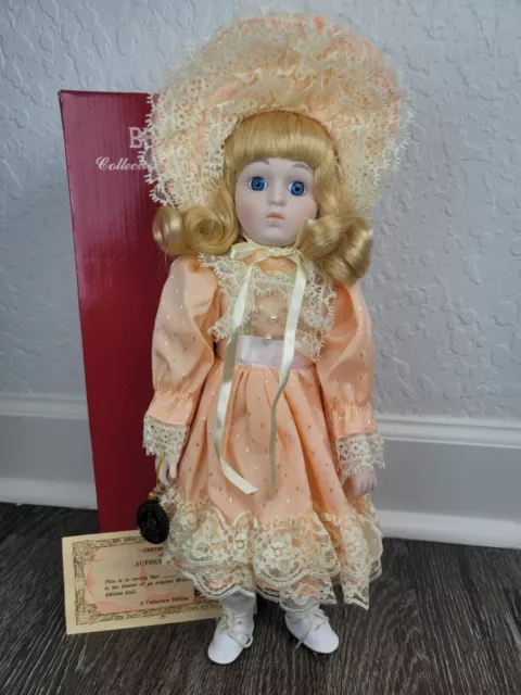 Brinn's Vintage 14" Porcelain Bisque Doll, Marcy, In Box w/ Orig. Tag, Antique