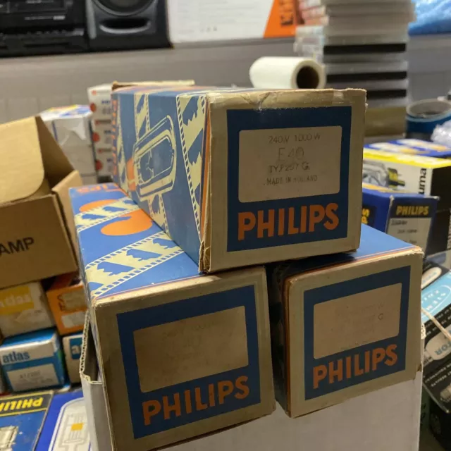 VINTAGE PHILIPS 297 G E40 240V 1000W PROJECTOR LAMP BULB - New Old Stock
