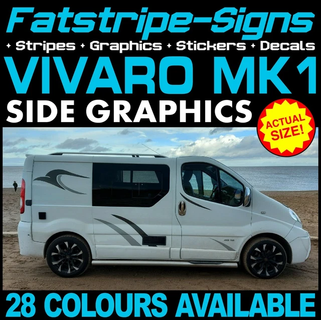 TO FIT VAUXHALL VIVARO MK1 GRAPHICS STICKERS STRIPES DECAL CAMPER VAN