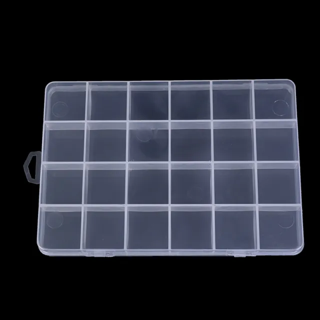 24 Compartments Plastic Box Case Jewelry Bead Storage Container Craft OrganiBEW