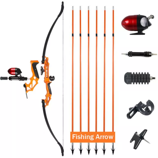 Archery 52 Fishing Recurve Bow Fishing Arrows Bowfishing Reel Fishing  Equipment