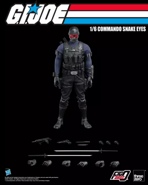 (Pre-Order) Threezero G.I. Joe FigZero 1/6 Commando Snake Eyes Action Figure 3