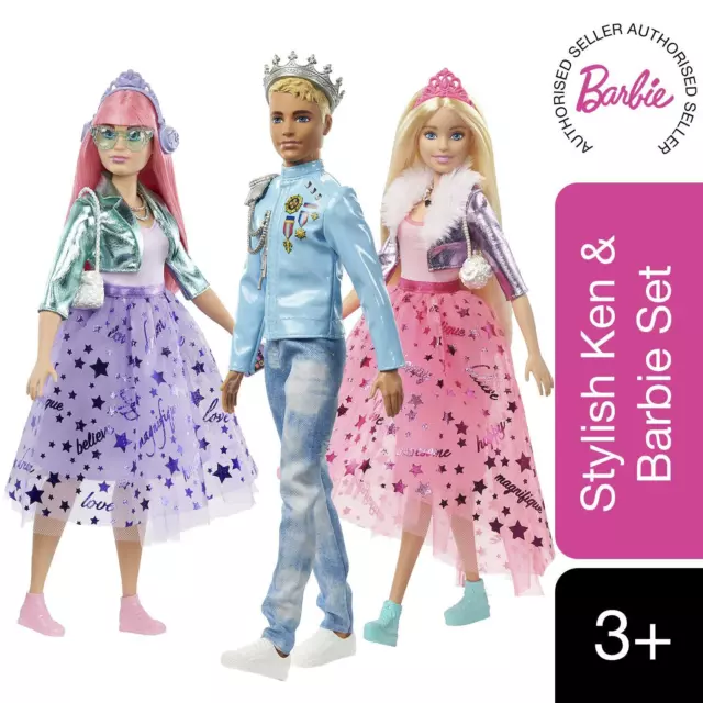Barbie Princess Adventure Princess Bambola con giocattolo per animali domestici o bambola Prince (Ken)