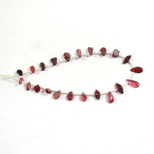 Perles de pierres précieuses plates en forme de poire plate de grenat rouge... 3