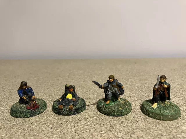 Lord of the Rings Games Workshop, Frodo, Sam, Merry & Pippin Painted Metal