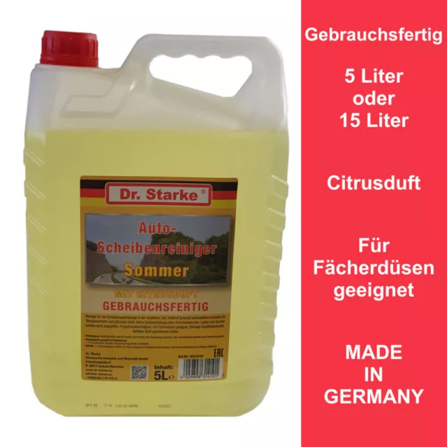 Auto Scheibenreiniger Sommer Citrus gebrauchsfertig Scheibenklar 5 15L Reiniger