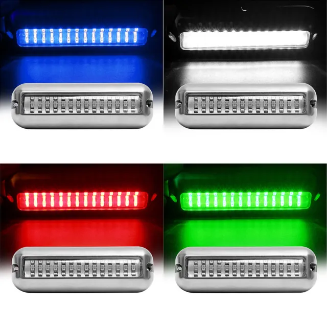 RGB 42 LED Underwater BOAT MARINE Transom LIGHTS 316 Stainless Steel Pontoon