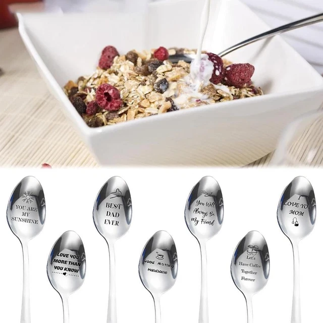 Cuchara grabada vajilla el mejor regalo para esposo amigos señora y familia K4J1: