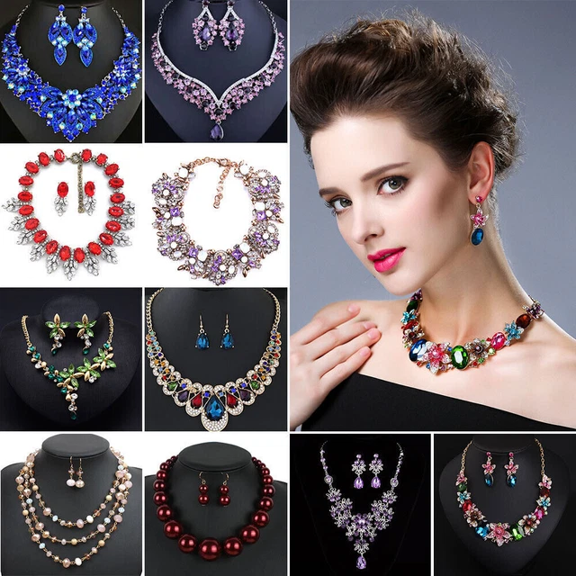 WOMEN STATEMENT BIB CRYSTAL CHOKER DIAMOND BRIDAL PARTY BODY JEWELRY
